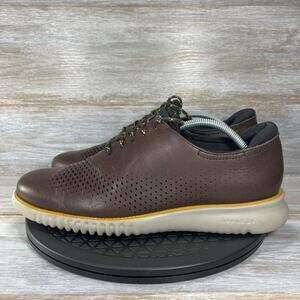 Cole Haan Men’s 2.ZeroGrand Brown Leather Laser Wingtip Oxfords Size 11 M